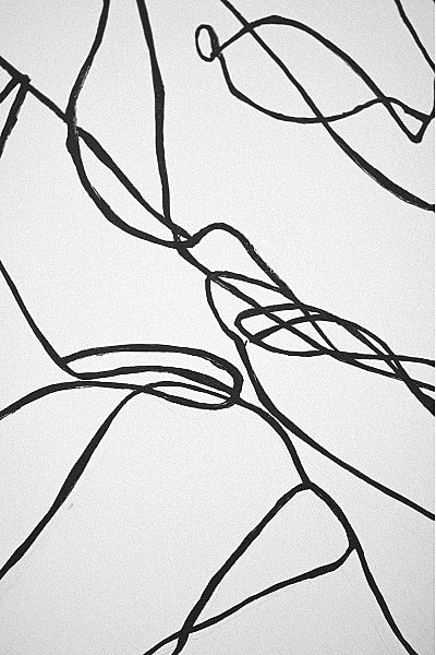 Abstract black line patterns on white background