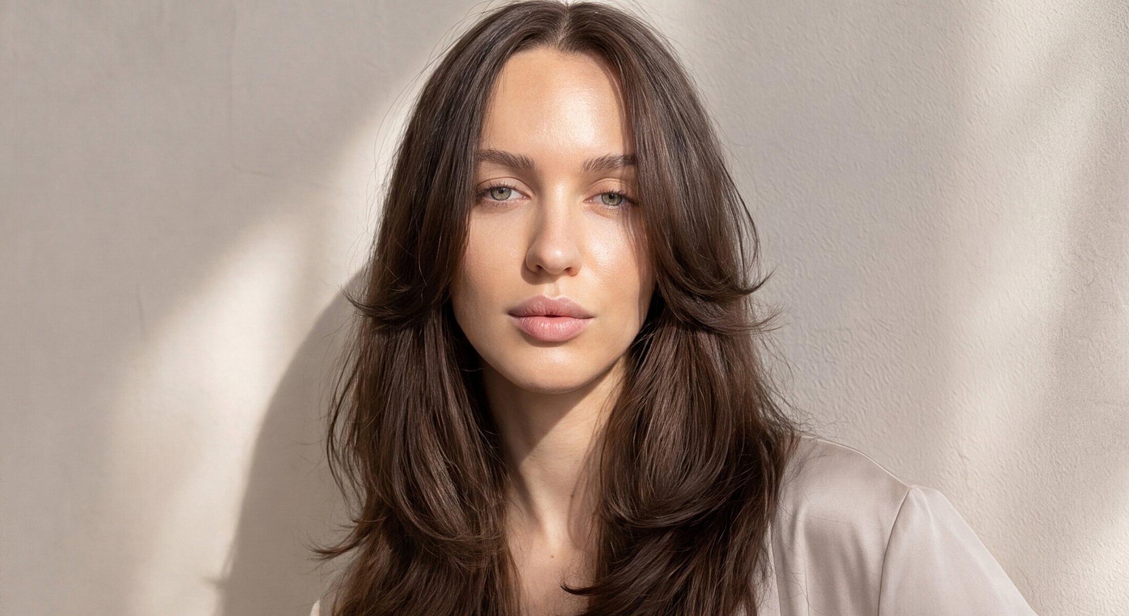 Portrait of a woman with long, wavy hair.